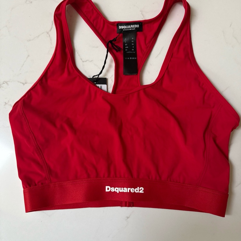 DSQUARED2 Red Sports Bra Intimates & Sleepwear